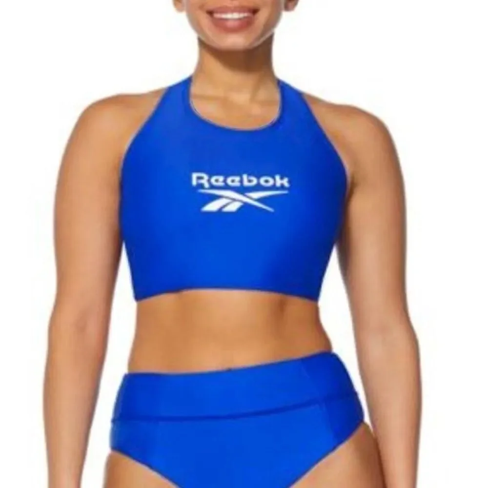 REEBOK Women's High-Neck T-Back Bikini Top, swim top